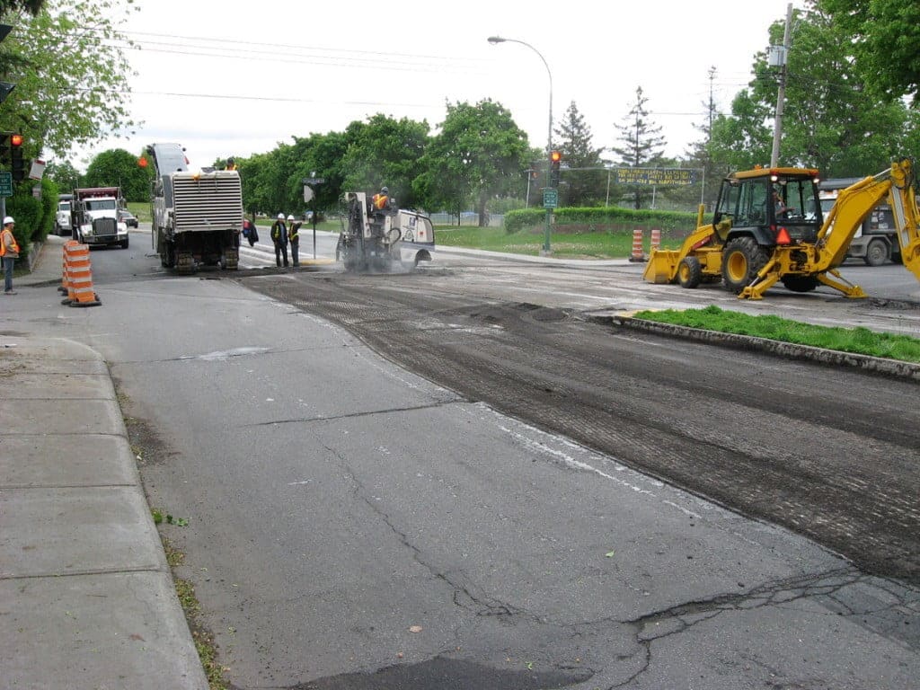 Road being paved